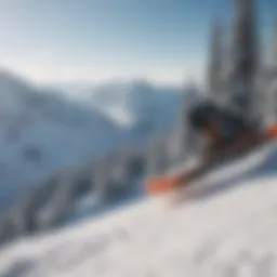 Beginner snowboard on snowy slope