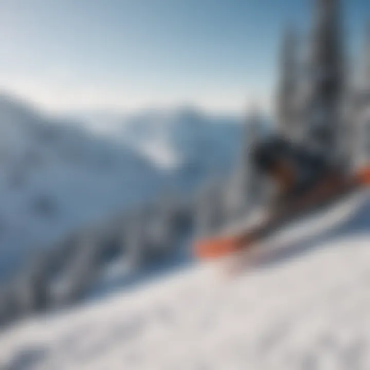 Beginner snowboard on snowy slope