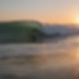 Surfing at sunrise on the Outer Banks