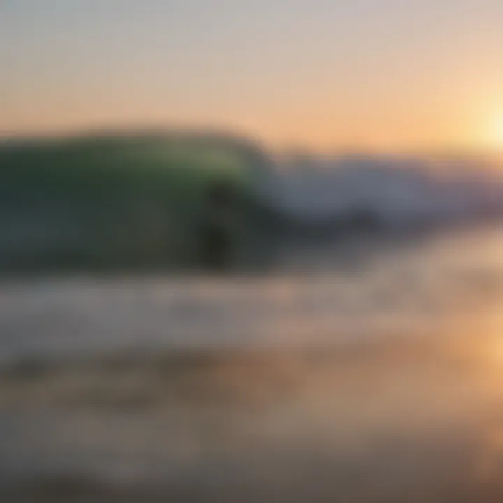 Surfing at sunrise on the Outer Banks