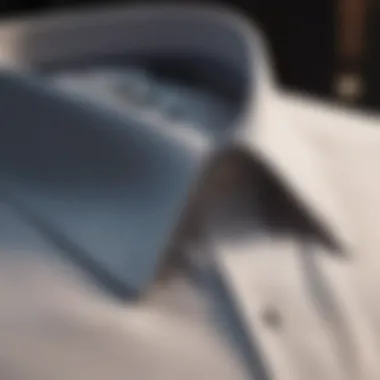 Close-up of meticulously tailored shirt collar and buttons