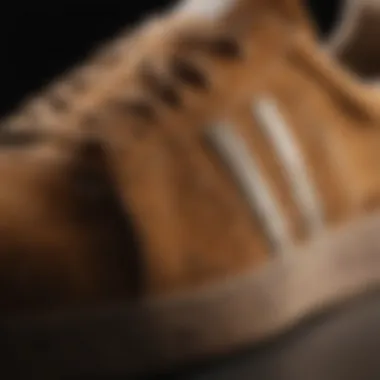 Close-up view of Adidas Campus Suede sneaker showcasing texture and material quality