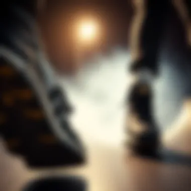 Performance in Motion Adidas black and gold shoes in action during extreme sports activities