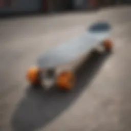 Close-up view of a size 8 complete skateboard showcasing the deck design.