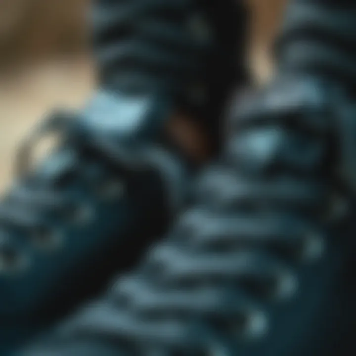 Close-up of black on black Converse low tops showcasing design details