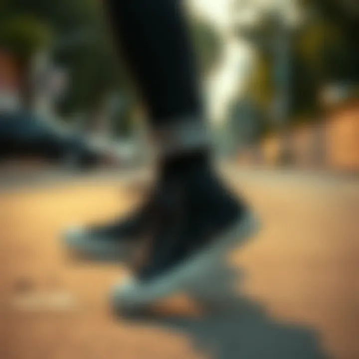 Casual street style featuring black on black Converse low tops