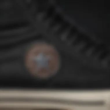 Textured Canvas of Converse All Star Black Close-up of the textured canvas of Converse All Star Black shoes