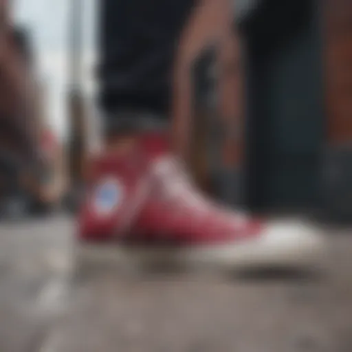 Converse All Star Maroon sneaker in urban setting