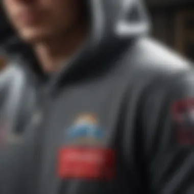 Close-up of unique hoodie designs