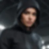 Dynamic athlete showcasing the black Nike Air hoodie