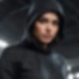 Dynamic athlete showcasing the black Nike Air hoodie