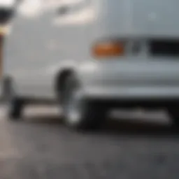 Close-up view of white platform vans highlighting gum sole texture