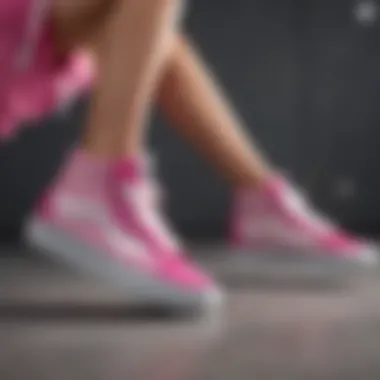 Athlete Performing Tricks in Hot Pink Checkered Vans Athlete performing tricks wearing hot pink checkered Vans