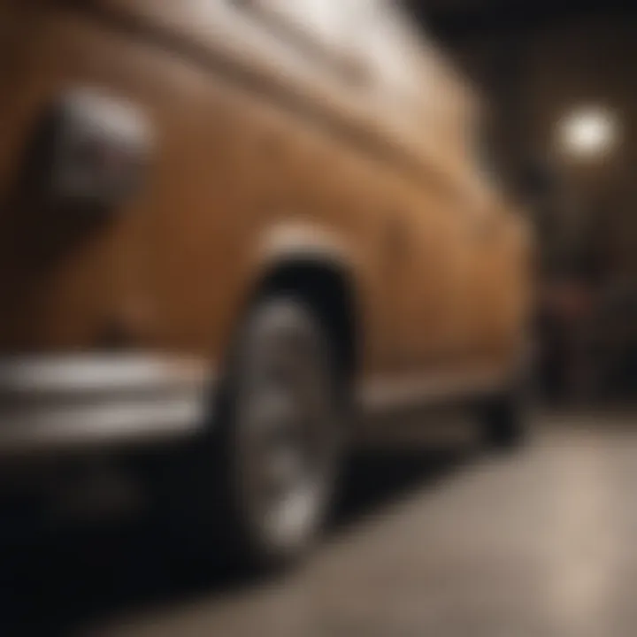 Close-up of tan brown Vans highlighting design details