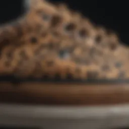 Vans with leopard stripe pattern on a textured background