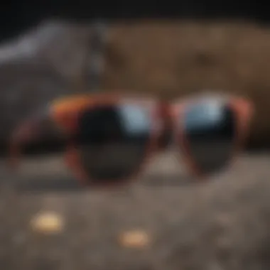 Stylish Arrangement of Wayfarer-Like Sunglasses A stylish arrangement of various wayfarer-like sunglasses placed on a textured surface, emphasizing design and functionality