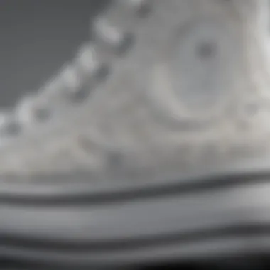 Intricate Design of White Converse Close-up of the intricate design details of white Converse