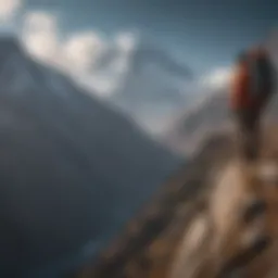 A breathtaking view of the Himalayas during mountaineering