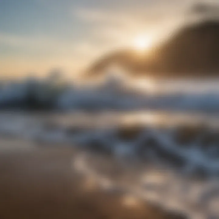 Waves crashing against the rocky shores of Surfer's Point, capturing the essence of adventure.