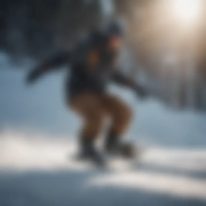 Rider demonstrating versatility on a rocker snowboard