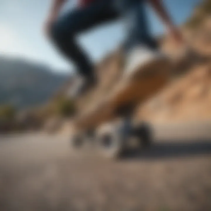 Skateboarder performing tricks on various terrains with soft wheels.