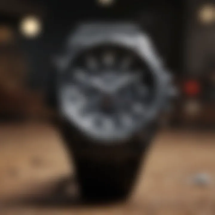 Close-up of the G-Shock watch features and functionalities.