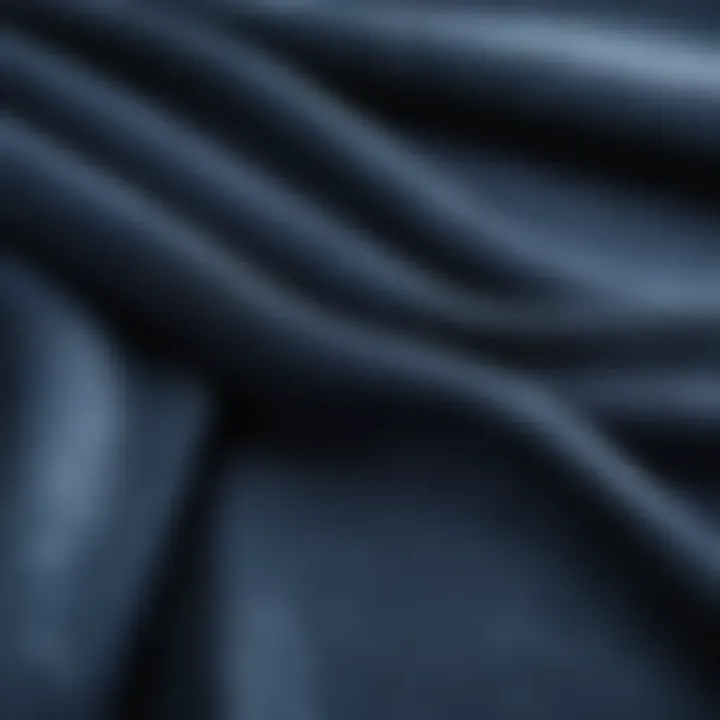 A close-up of fabric textures used in blue t-shirts for extreme sports.