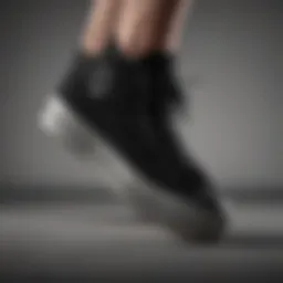 Classic silhouette of Chuck Taylor black platform sneakers