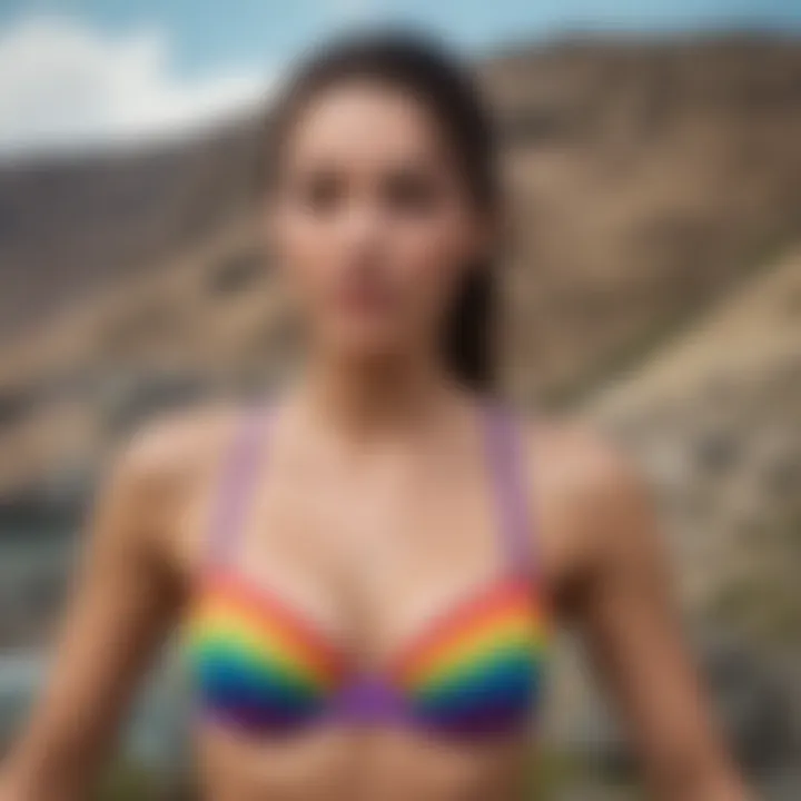 Athletes showcasing their rainbow bras during a thrilling outdoor adventure