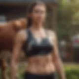 Vibrant cow crop top displayed against an outdoor backdrop