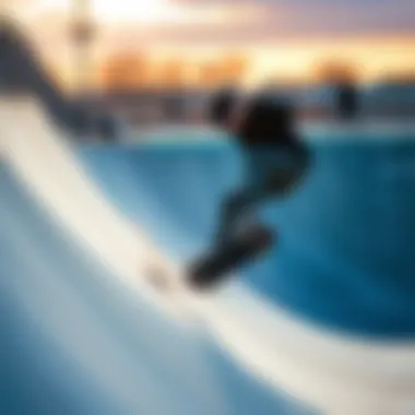 A skater performing an intricate trick on a half-pipe