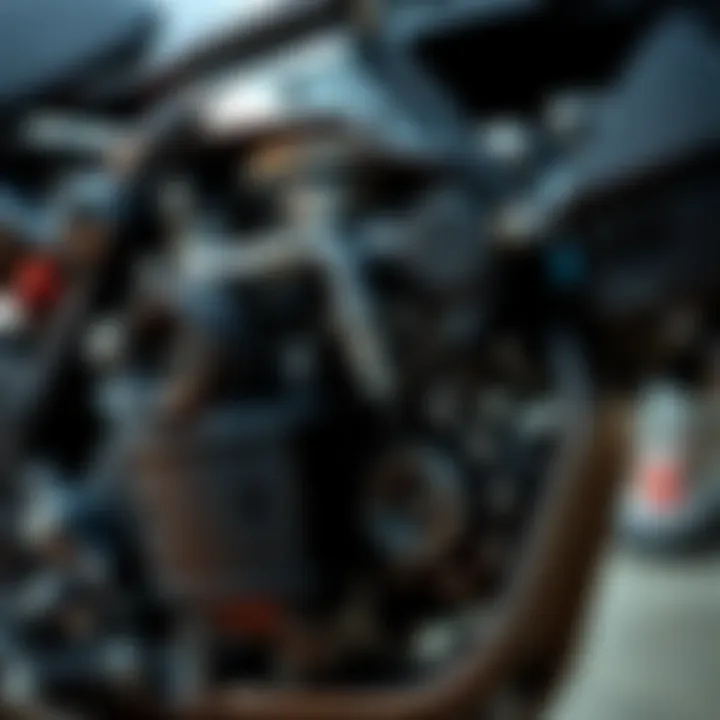 Four-stroke engine with visible components highlighting its complexity