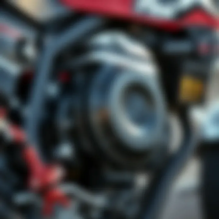 Side view of a two-stroke engine showcasing its compact design