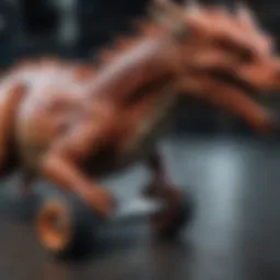 Close-up view of Dragon skateboard design showcasing vibrant graphics