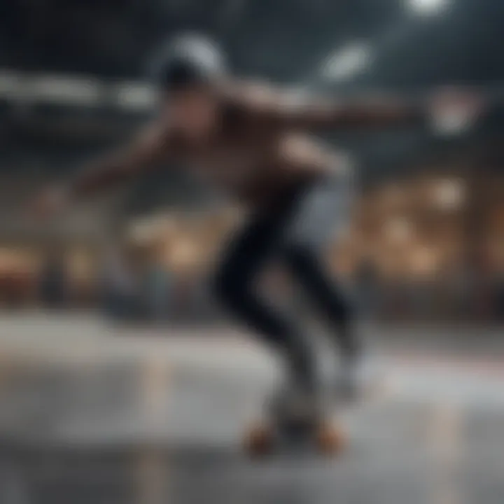 Skating scene demonstrating advanced techniques using carver boards