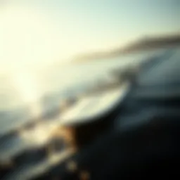 A sleek efoil surfboard gliding over calm waters