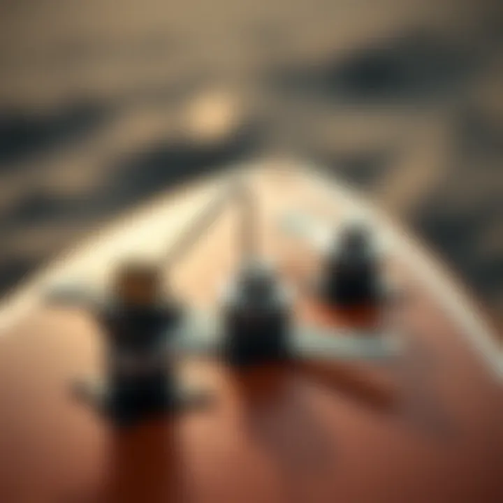 Technical Components of Efoil Close-up of efoil surfboard components showcasing technology