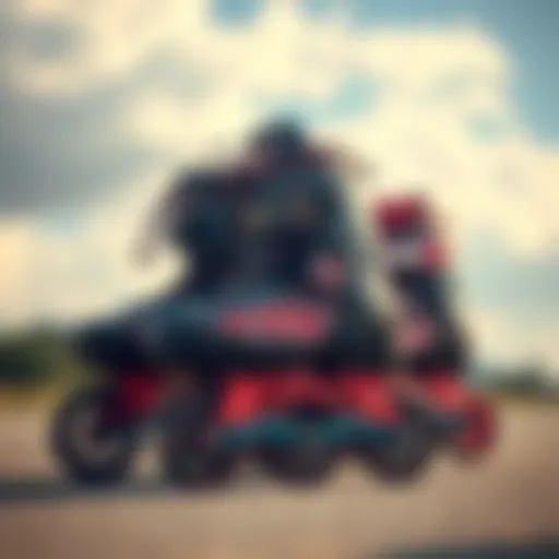 Stylish roller blades on display