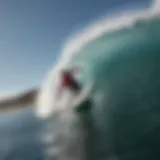 Surfer navigating a challenging wave