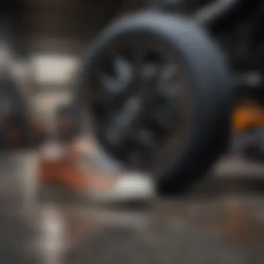 Safety gear associated with using sneakers with wheels