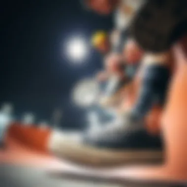 Athlete performing extreme sport wearing Converse