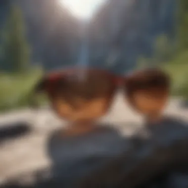 Stylish Dragon Alliance glasses against a backdrop of a thrilling outdoor adventure