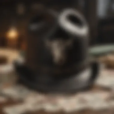 An artistic representation of the materials used in the Goorin Bros Cash Cow Hat.