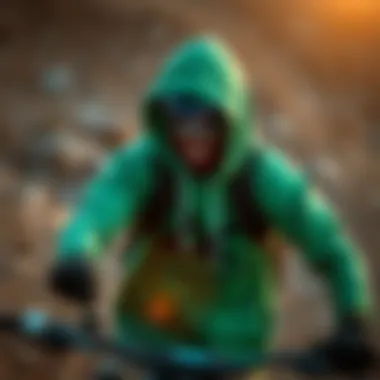 Active Wear: Green Billabong Hoodie in Action Outdoor adventurer wearing the green hoodie during an extreme sport
