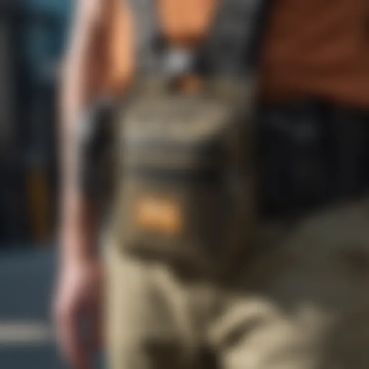 Close-up of the Hershel waist pack's practical features