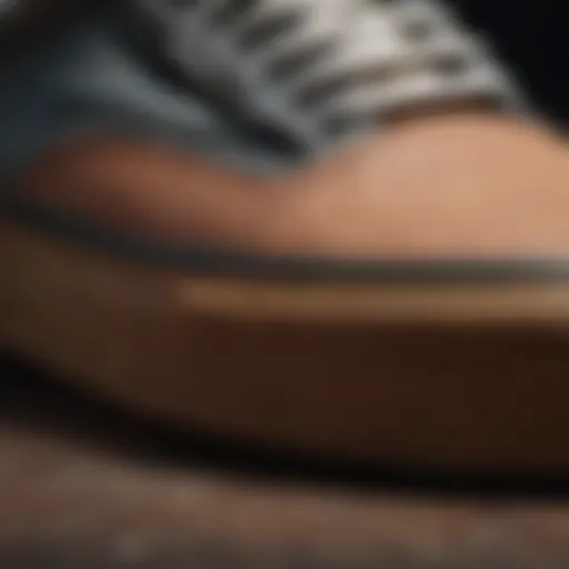 Close-up of Vans gum sole showcasing texture