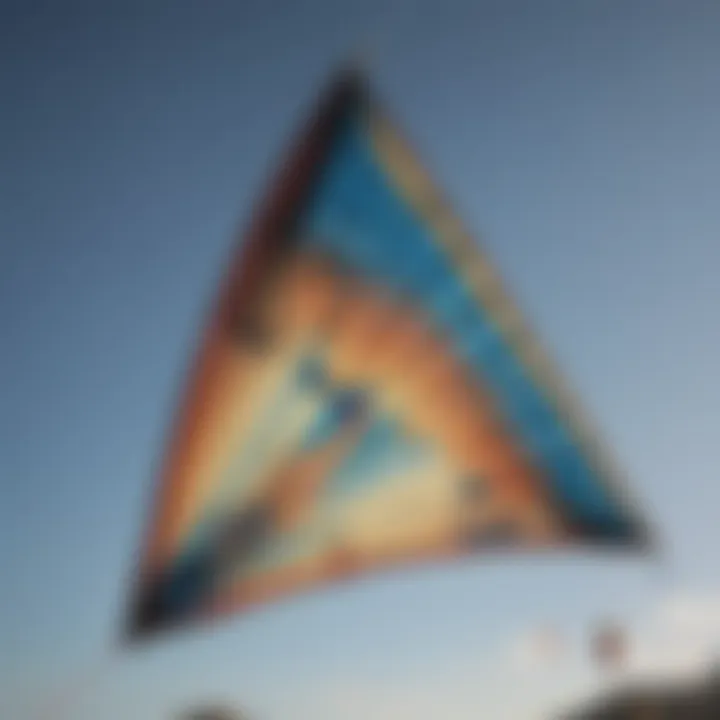 Close-up view of the intricate design of a parafoil kite