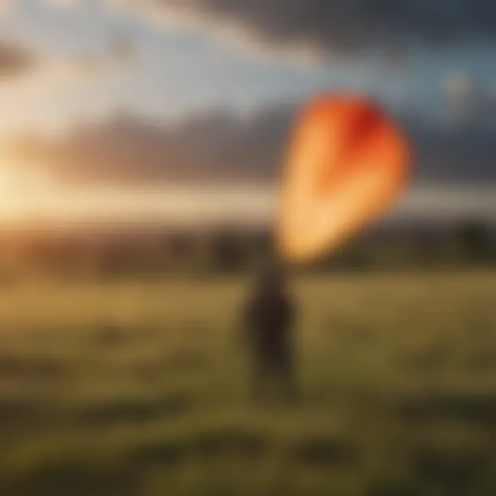 Safe kite flying practices demonstrated in an open field