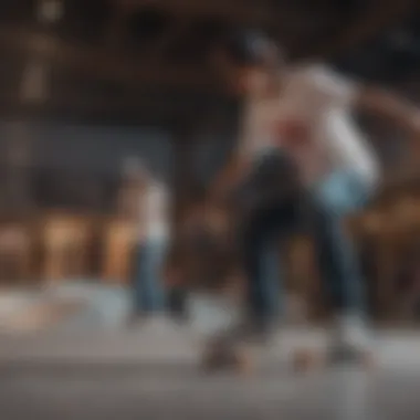 A community of skaters interacting and showcasing their individuality