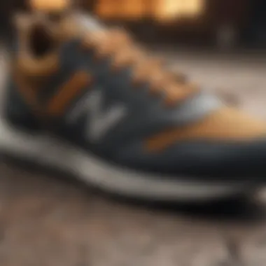 Close-up view of the materials used in the New Balance Tiago demonstrating its durability
